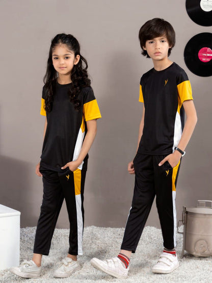 Tracksuit For Boys & Girls Poly athletic Fabric ART #VBTS05-C Black