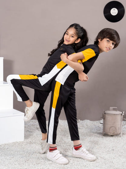 Tracksuit For Boys & Girls Poly athletic Fabric ART #VBTS05-C Black