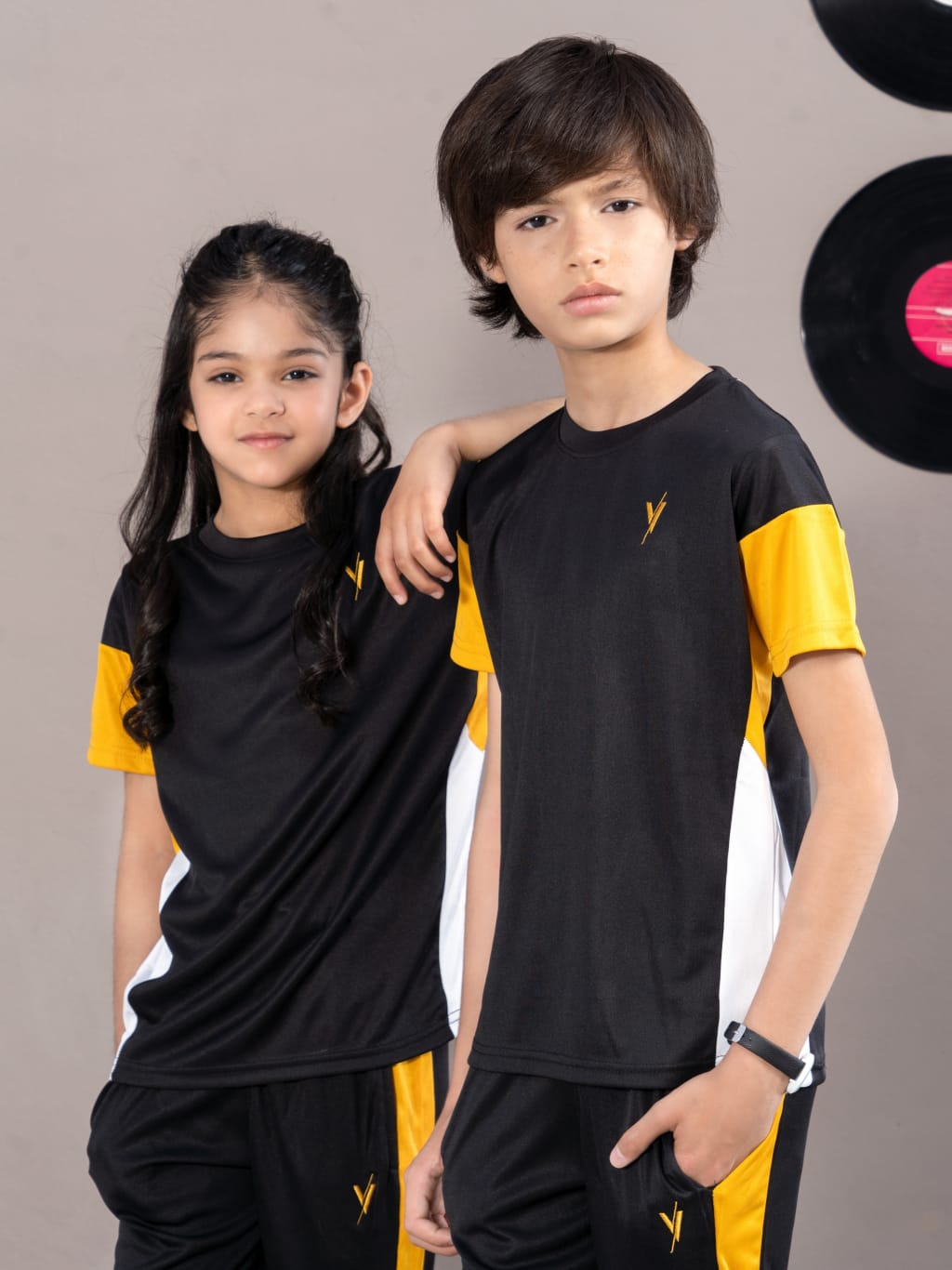 Tracksuit For Boys & Girls Poly athletic Fabric ART #VBTS05-C Black