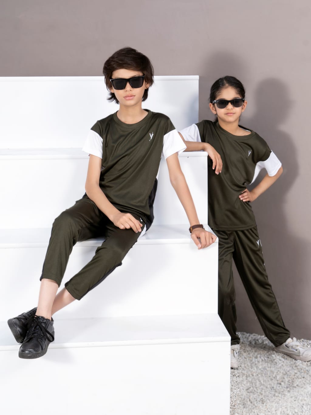 Tracksuit For Boys & Girls Poly athletic Fabric ART #VBTS05-A Olive