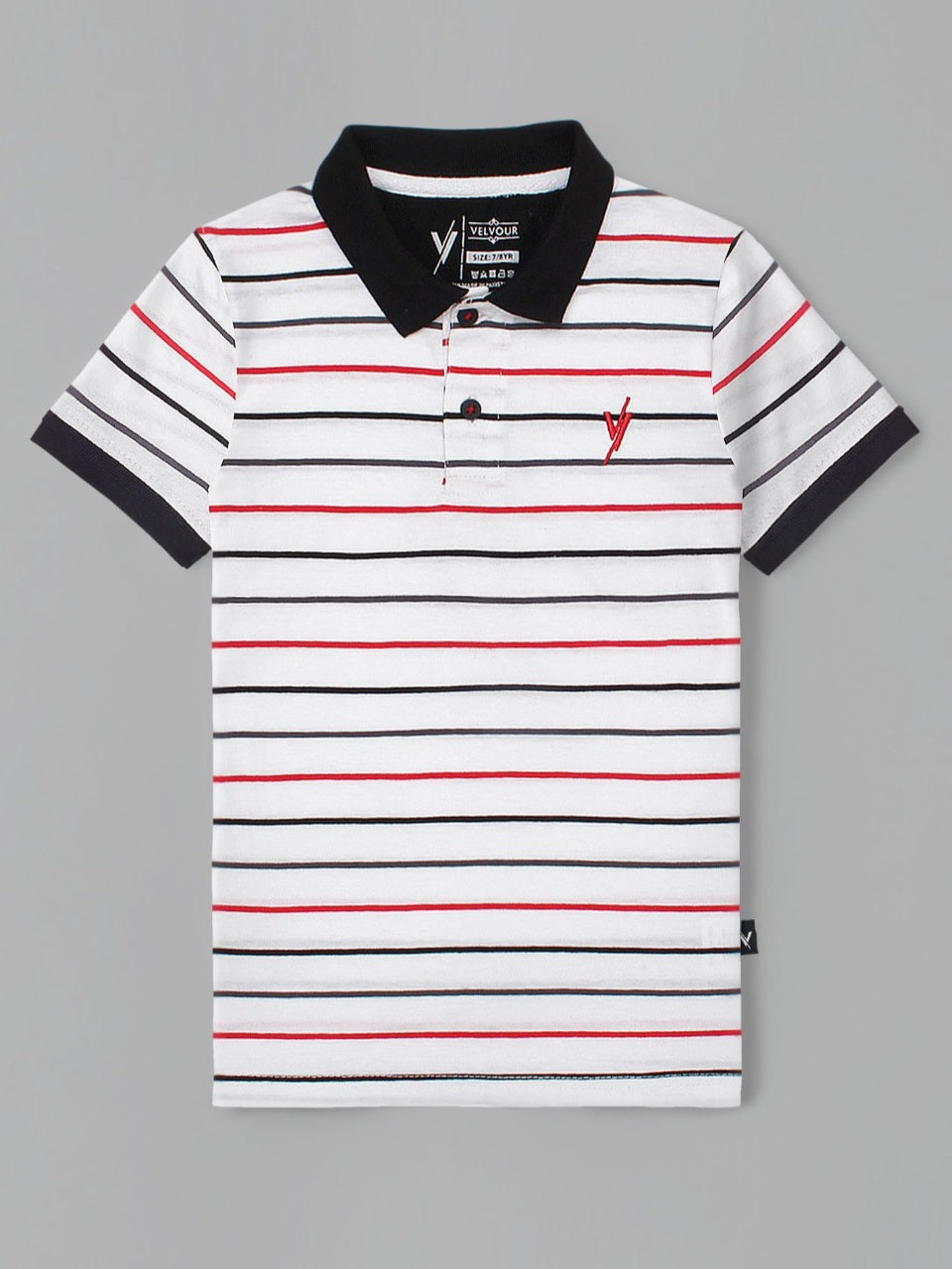 Boys Polo with black collar vbc02