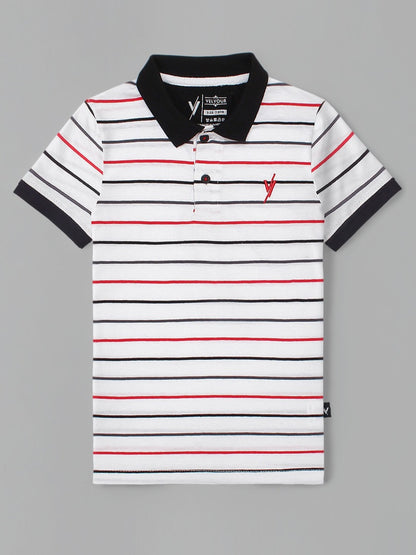 Boys Polo with black collar vbc02