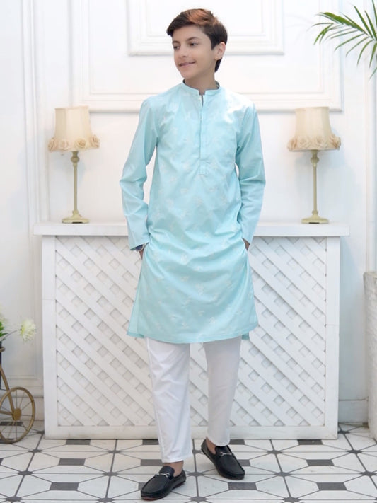 Boys Embroidered Kurta ART VB138 Sky Blue