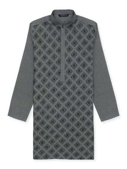 Boys Embroidered Kurta ART VB141 Malaysian Grey