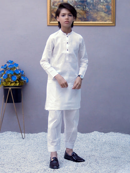 Boys Kurta Shalwar Suit Set ART #VB145 Off White
