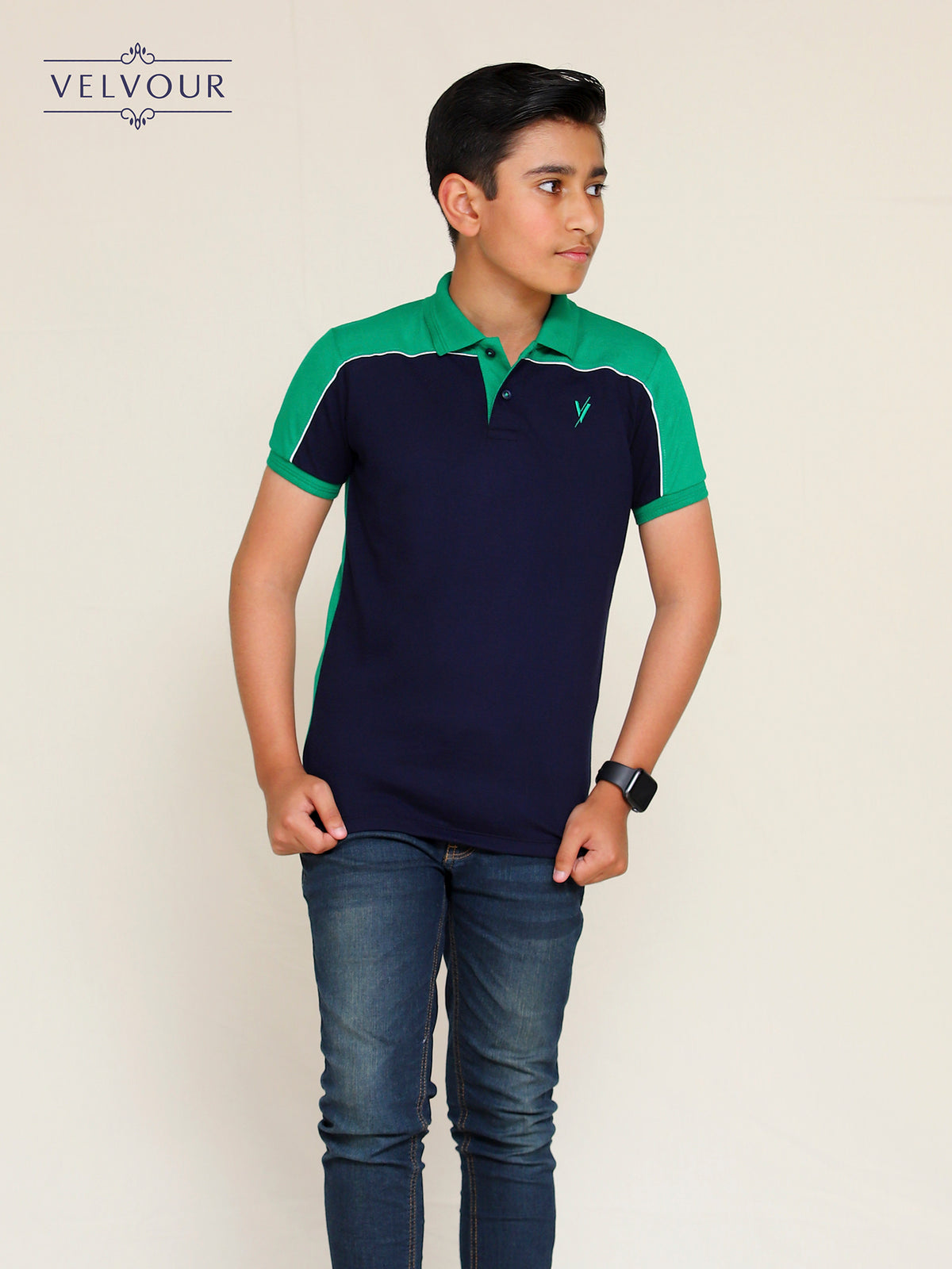 Boys Polo Shirt (Short Sleeve) By Velvour Art# VBP03-B - Velvour Shop